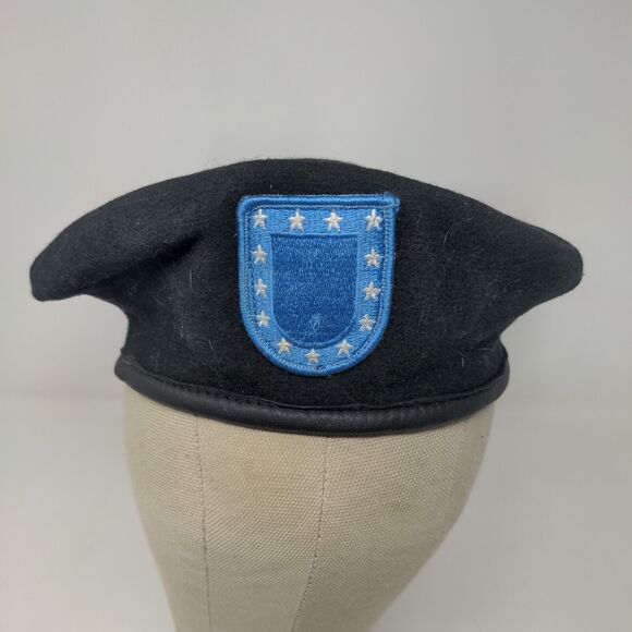 DSCP Men's Garrison Collection Military Army Beret Hat Black Patch - Picture 3 of 10